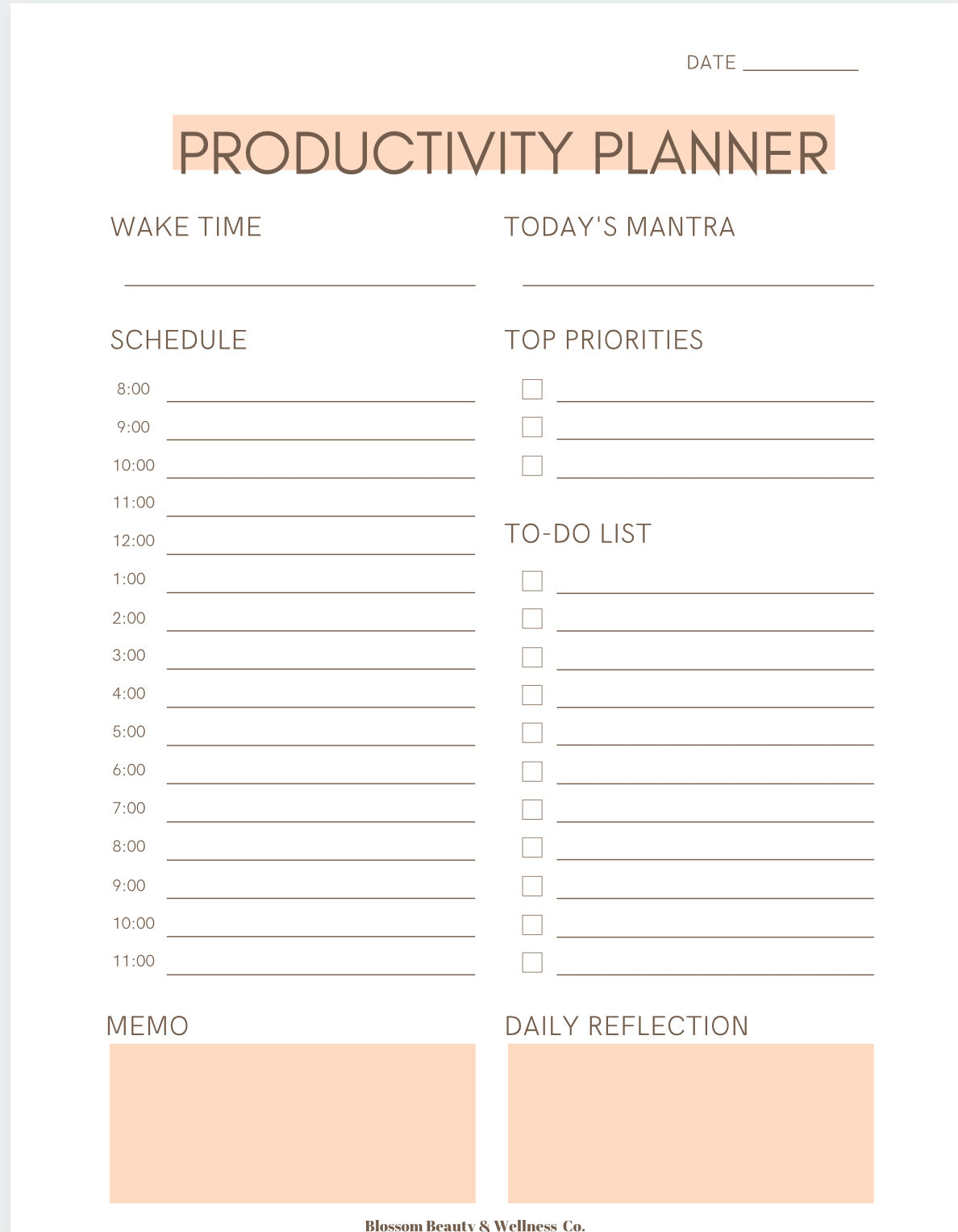 Selfcare Planner; Digital Download